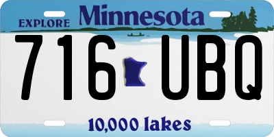 MN license plate 716UBQ