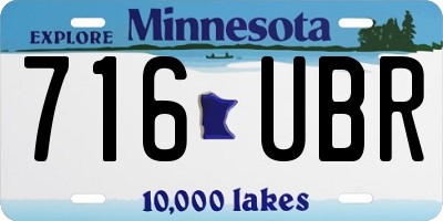 MN license plate 716UBR