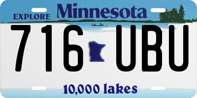 MN license plate 716UBU