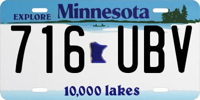 MN license plate 716UBV