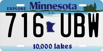 MN license plate 716UBW