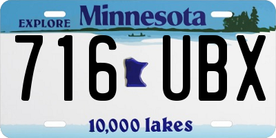 MN license plate 716UBX