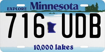 MN license plate 716UDB