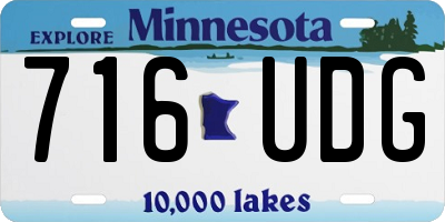 MN license plate 716UDG