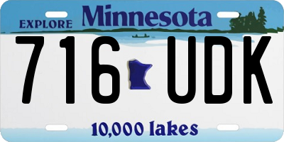 MN license plate 716UDK