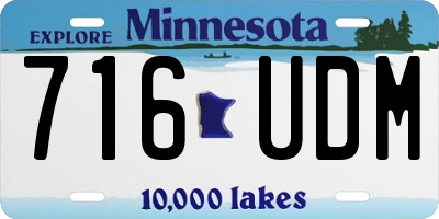 MN license plate 716UDM