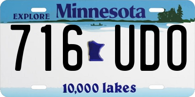 MN license plate 716UDO