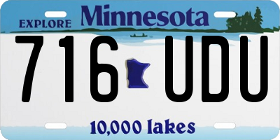 MN license plate 716UDU