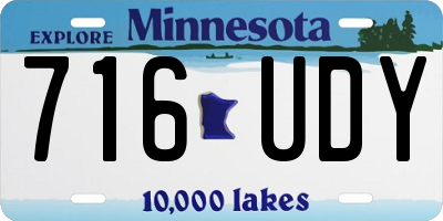 MN license plate 716UDY
