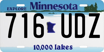 MN license plate 716UDZ