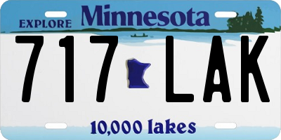 MN license plate 717LAK