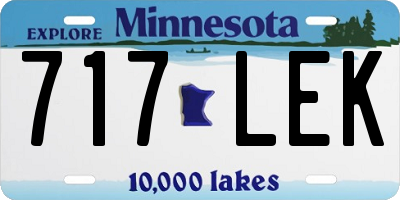 MN license plate 717LEK