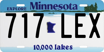MN license plate 717LEX