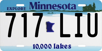 MN license plate 717LIU