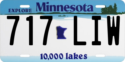 MN license plate 717LIW