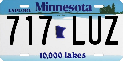 MN license plate 717LUZ