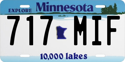 MN license plate 717MIF