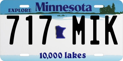MN license plate 717MIK