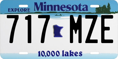 MN license plate 717MZE