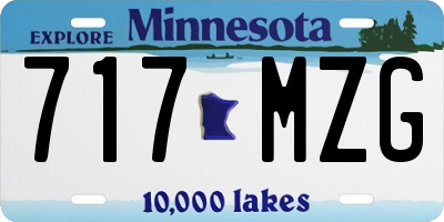 MN license plate 717MZG