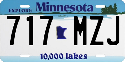 MN license plate 717MZJ