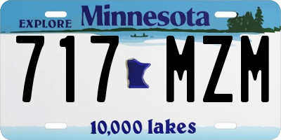 MN license plate 717MZM