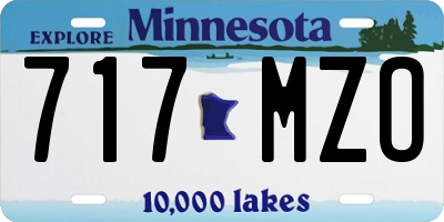 MN license plate 717MZO