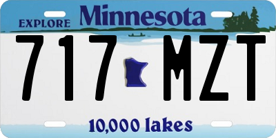 MN license plate 717MZT