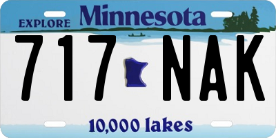 MN license plate 717NAK