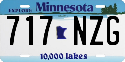 MN license plate 717NZG