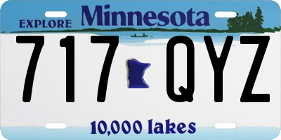 MN license plate 717QYZ