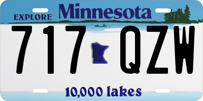 MN license plate 717QZW