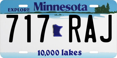 MN license plate 717RAJ