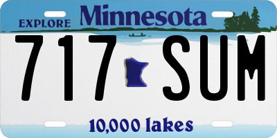 MN license plate 717SUM