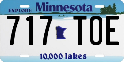 MN license plate 717TOE