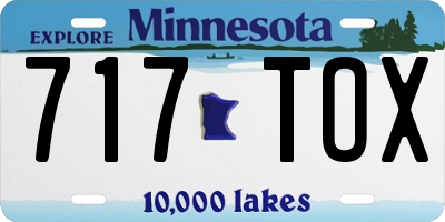 MN license plate 717TOX