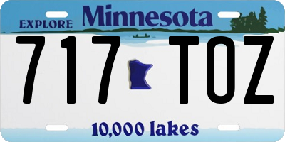MN license plate 717TOZ