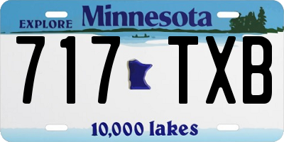 MN license plate 717TXB