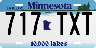 MN license plate 717TXT