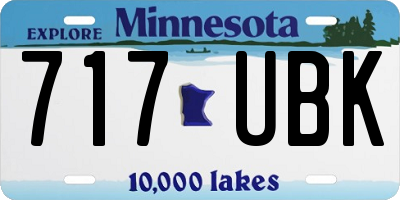 MN license plate 717UBK