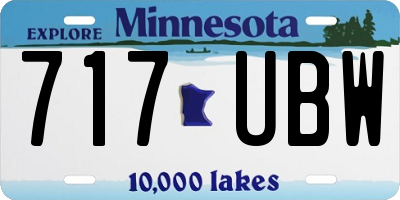 MN license plate 717UBW
