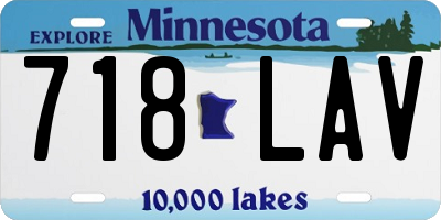 MN license plate 718LAV