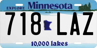 MN license plate 718LAZ