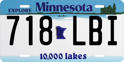 MN license plate 718LBI