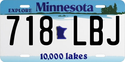 MN license plate 718LBJ