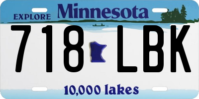 MN license plate 718LBK