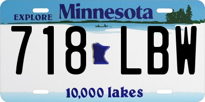 MN license plate 718LBW