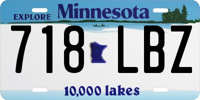 MN license plate 718LBZ