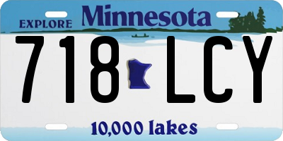 MN license plate 718LCY