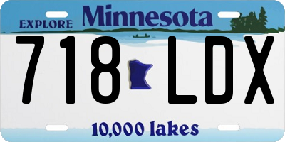 MN license plate 718LDX